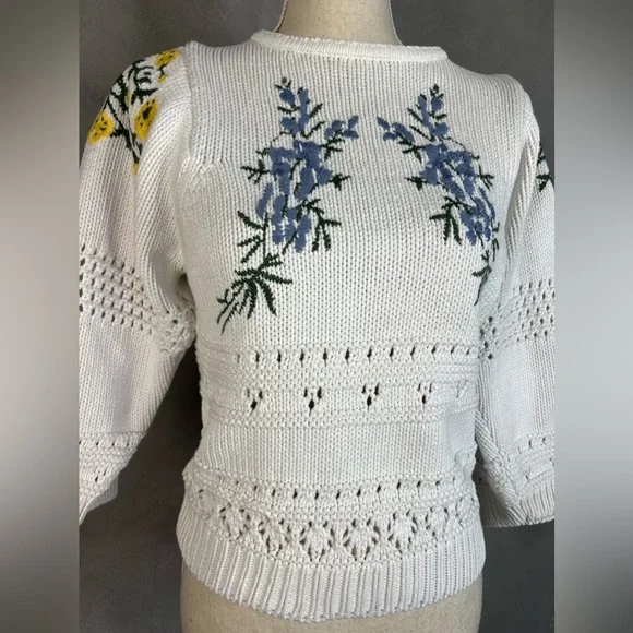 Ba&sh Boxy Floral Embroidered Sweater - Picture 7 of 14